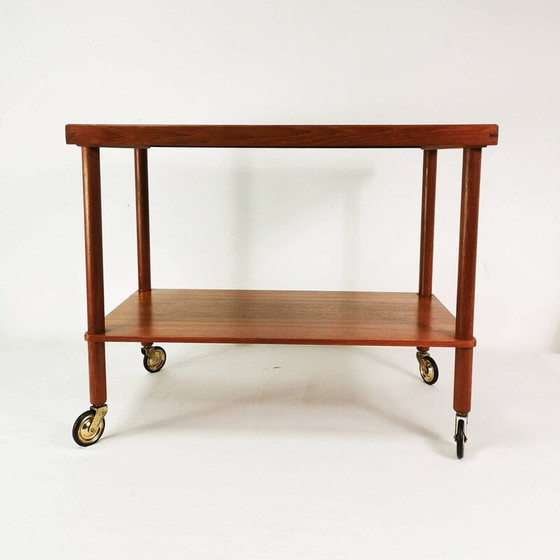 Image 1 of Vintage mobile teak and ceramic bar table, Denmark 1960