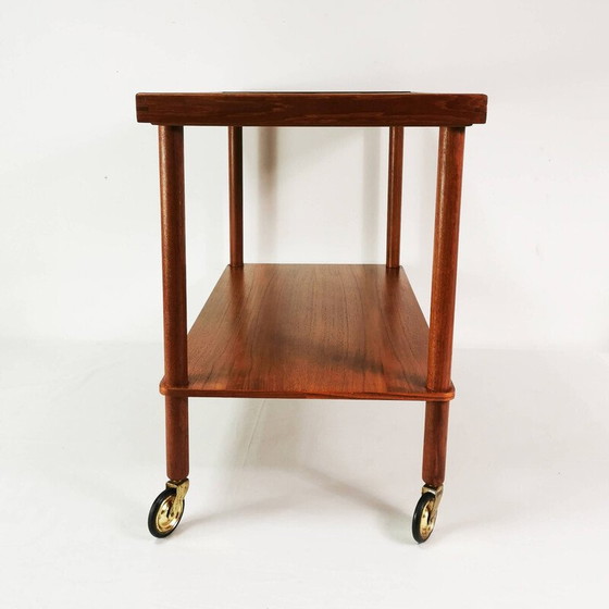 Image 1 of Vintage mobile teak and ceramic bar table, Denmark 1960