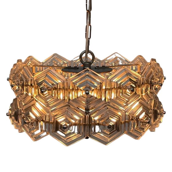 Image 1 of VEB crystal lamp Ebersbach - Chrystal hanging pedant - Model Sputnik - Solid glass (no cracks) - Original