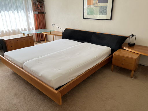 Roche Bobois Oversized Bed With Dresser, Nightstand, Enclosure And Glass Table.