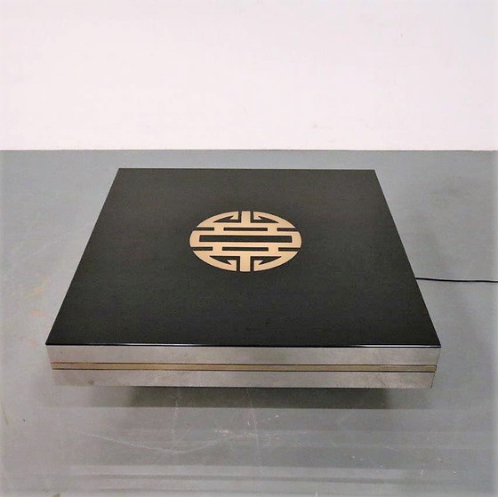 Image 1 of Square Uplighter Coffee Table in the style of Maria Sabot, Belgium 1970