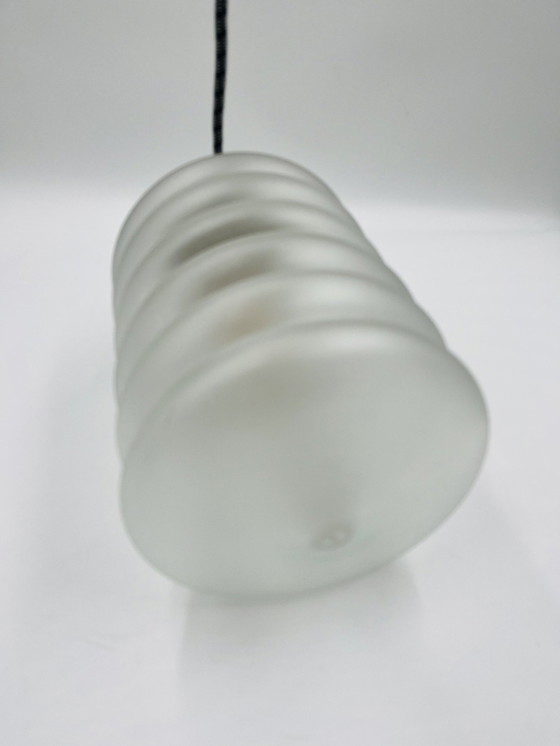 Image 1 of Art Deco Hanging Lamp In Sandblasted Glass