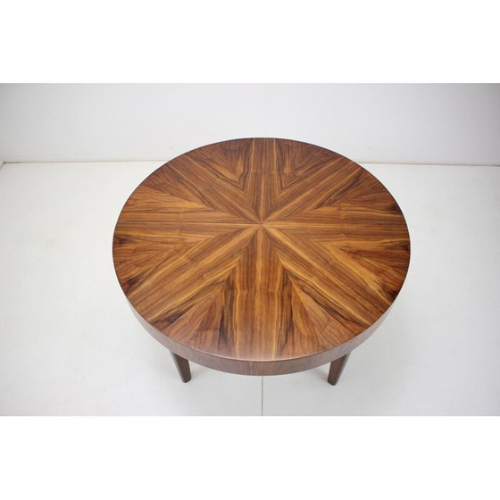 Image 1 of Art Deco vintage extendable walnut dining table, Czechoslovakia 1930s