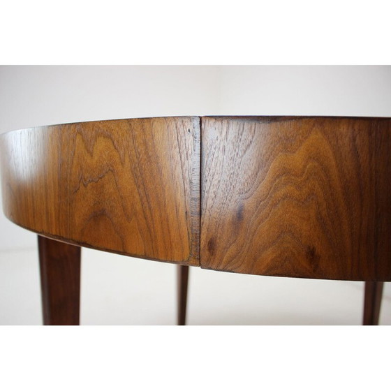 Image 1 of Art Deco vintage extendable walnut dining table, Czechoslovakia 1930s