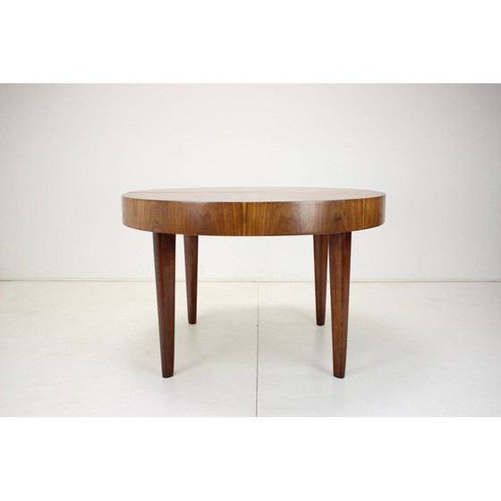 Image 1 of Art Deco vintage extendable walnut dining table, Czechoslovakia 1930s