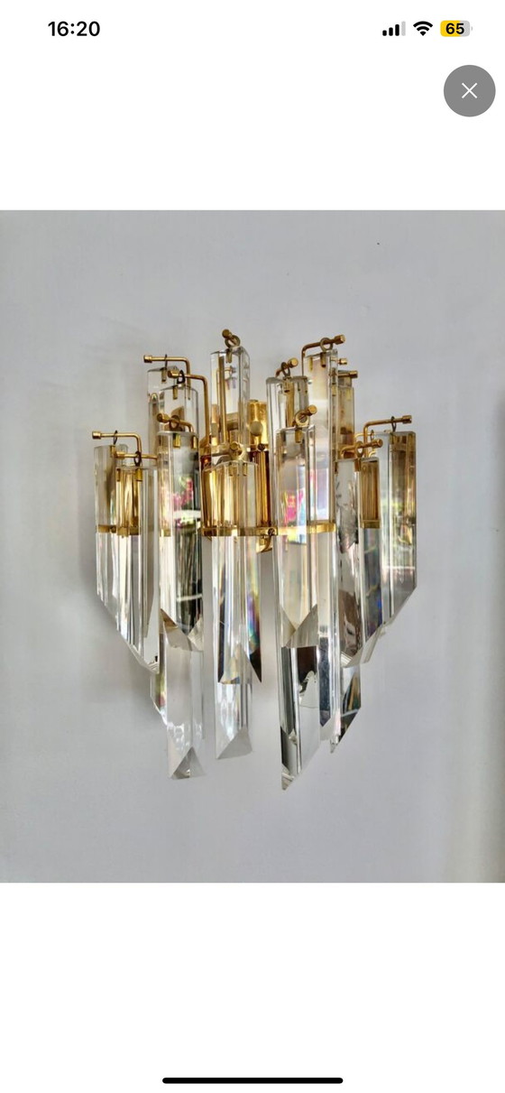 Image 1 of Vintage Murano glass wall lamp for Venini, Italy 1980s