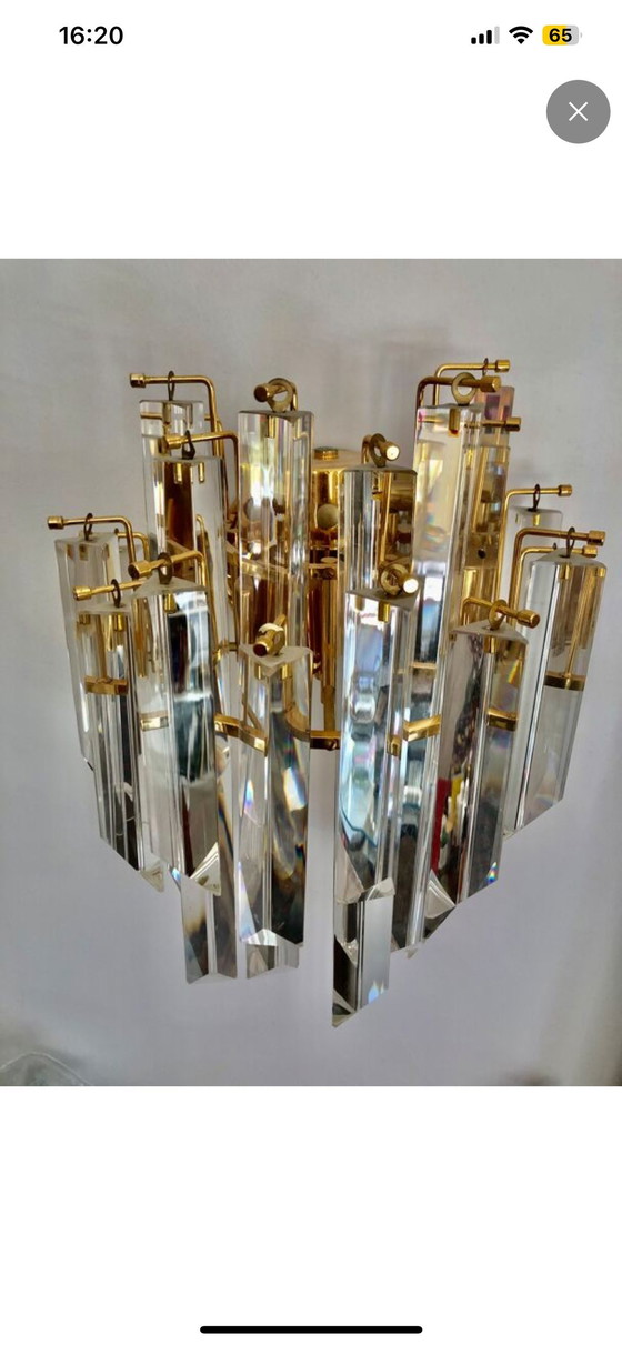 Image 1 of Vintage Murano glass wall lamp for Venini, Italy 1980s