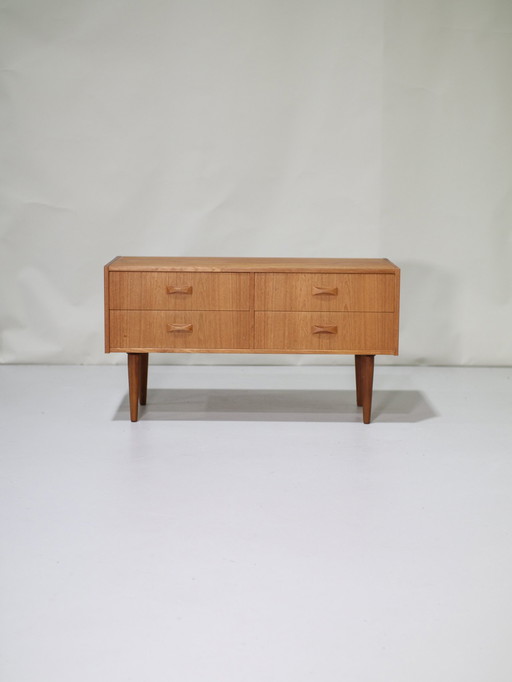 Clausen & Søn Double Drawer Cabinet Teak Danish