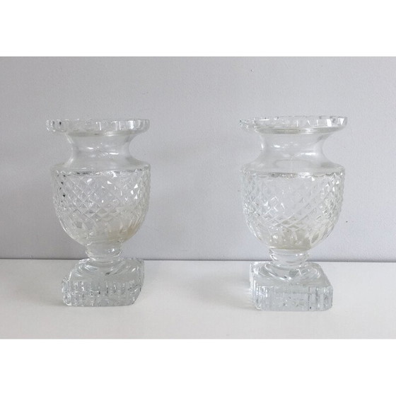 Image 1 of Pair of vintage crystal vases, 1900