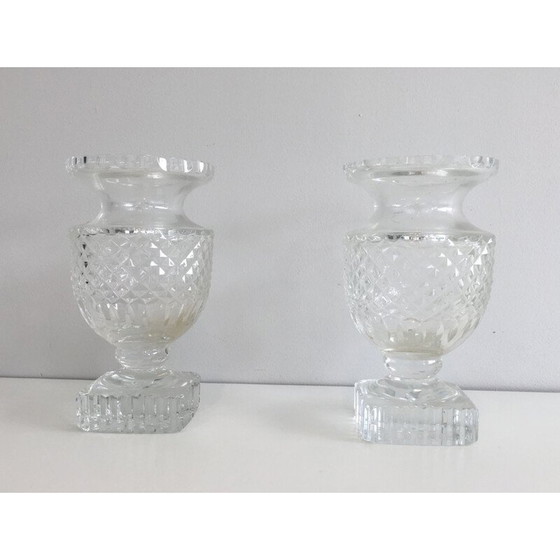Image 1 of Pair of vintage crystal vases, 1900