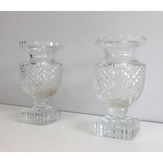 Image 1 of Pair of vintage crystal vases, 1900