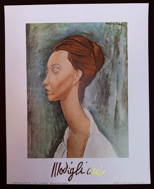 Amedeo Modigliani: "Portrait Lumia Czechowska". Signed In the Plate.