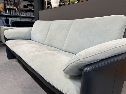 Leolux Catalpa 3 Seater Sofa Alcantara Leather Blue