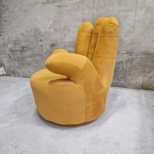 90'S Ochre Yellow Hand Chair Swivel Chair