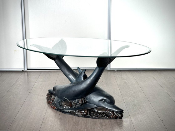 Image 1 of Hollywood Regency dolphin table