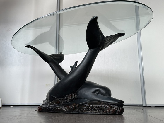 Image 1 of Hollywood Regency dolphin table