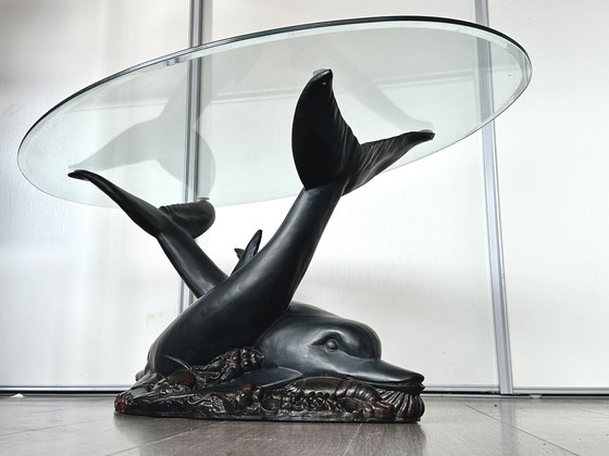 Image 1 of Hollywood Regency dolphin table