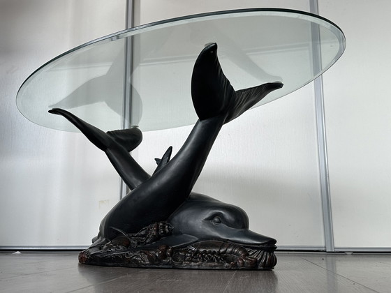 Image 1 of Hollywood Regency dolphin table