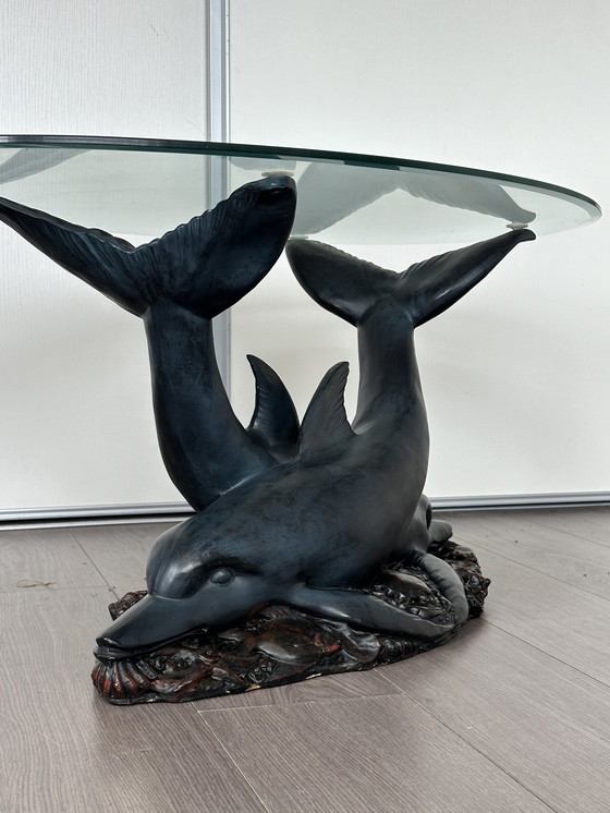 Image 1 of Hollywood Regency dolphin table