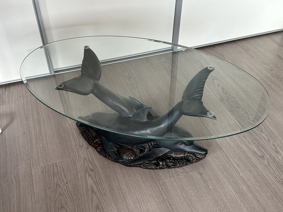 Image 1 of Hollywood Regency dolphin table