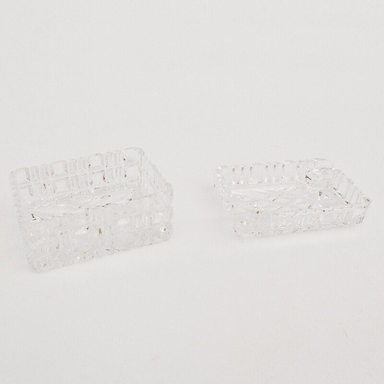 Image 1 of Posacenere vintage in cristallo con portasigarette di Julia, Polonia, anni '80