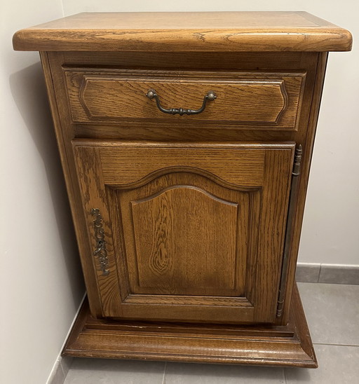 1 Door 1 Drawer Solid Oak Cabinet