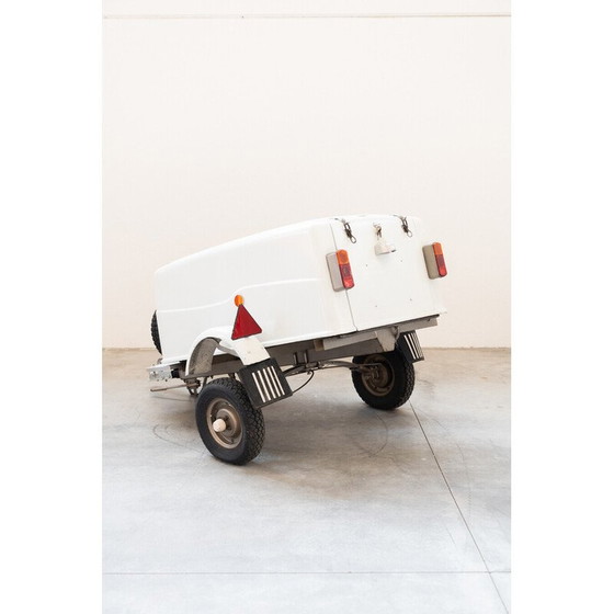 Image 1 of Vintage trailer hitch cart in glass, resin and iron, Italy 1980