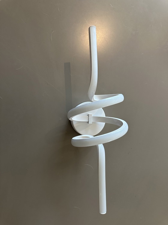 Image 1 of 2x Modern White Spiral Fluorescent Lamps