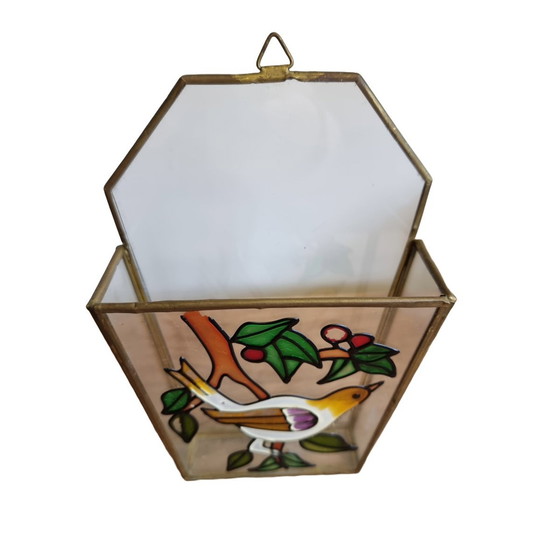 Image 1 of Brass And Glass Letter Holder From The 1970s