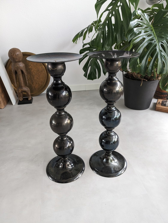 Image 1 of 2x Copper Candlesticks