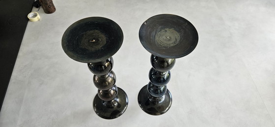 Image 1 of 2x Copper Candlesticks