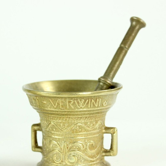 Image 1 of Set di 3 pestelli e mortai in ottone d'epoca, Cecoslovacchia 1940