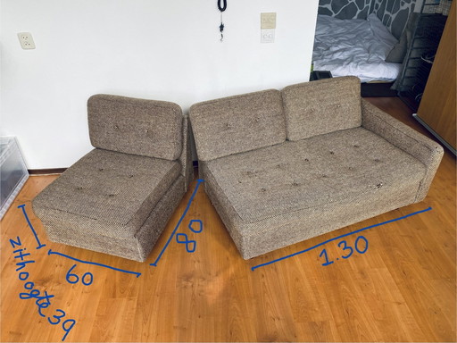 Artifort Modular Vintage Retro Sofa Brown