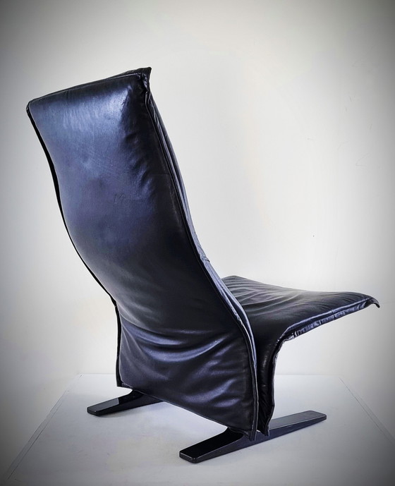 Image 1 of 2x Artifort Concorde F784 armchair in black leather version