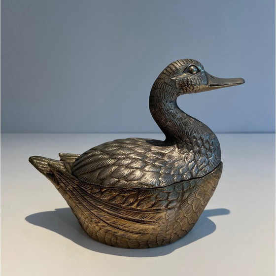 Image 1 of Vintage silver-plated duck ice bucket by Mauro Manetti