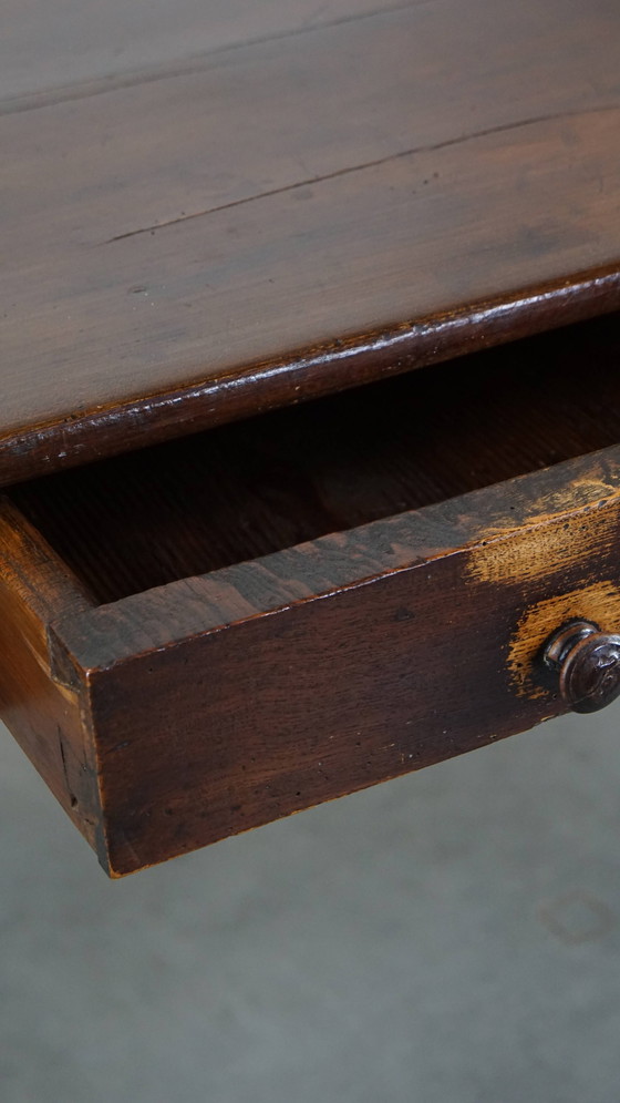 Image 1 of Tavolo da pranzo francese in legno con 2 cassetti