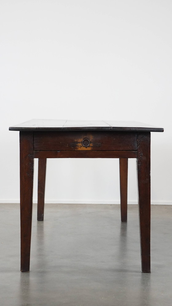 Image 1 of Tavolo da pranzo francese in legno con 2 cassetti