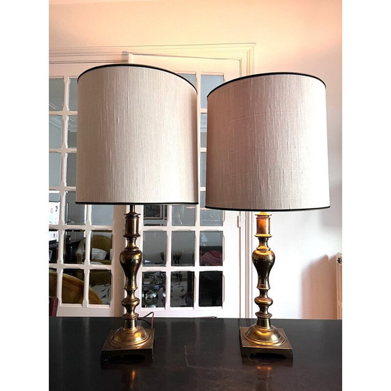 Image 1 of Pair of vintage Stiffel lamps in brass