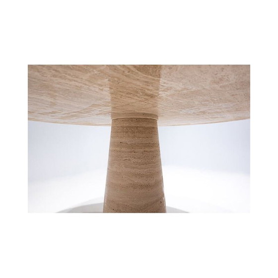 Image 1 of Tavolo da pranzo contemporaneo in travertino beige, Italia