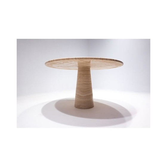 Image 1 of Tavolo da pranzo contemporaneo in travertino beige, Italia