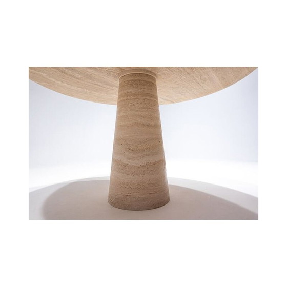 Image 1 of Tavolo da pranzo contemporaneo in travertino beige, Italia