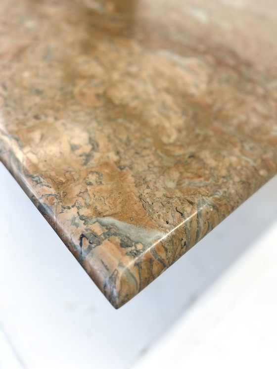 Image 1 of 1x travertine teardrop coffee table