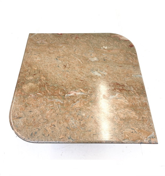 Image 1 of 1x travertine teardrop coffee table