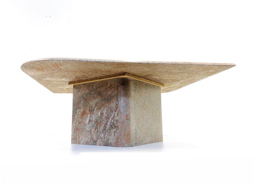 1x travertine teardrop coffee table