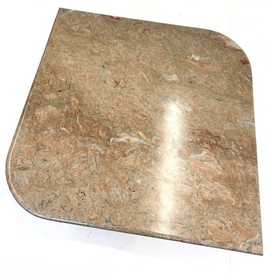 Image 1 of 1x travertine teardrop coffee table