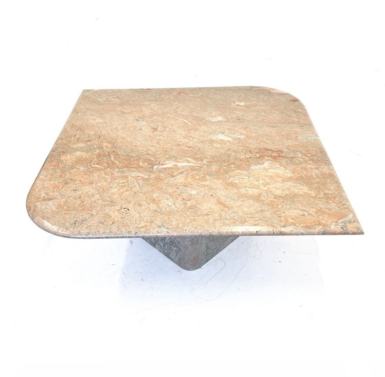 Image 1 of 1x travertine teardrop coffee table