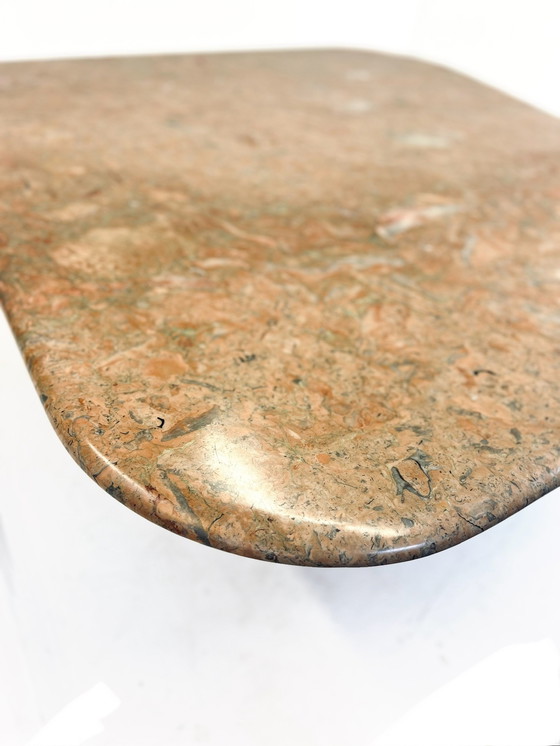 Image 1 of 1x travertine teardrop coffee table