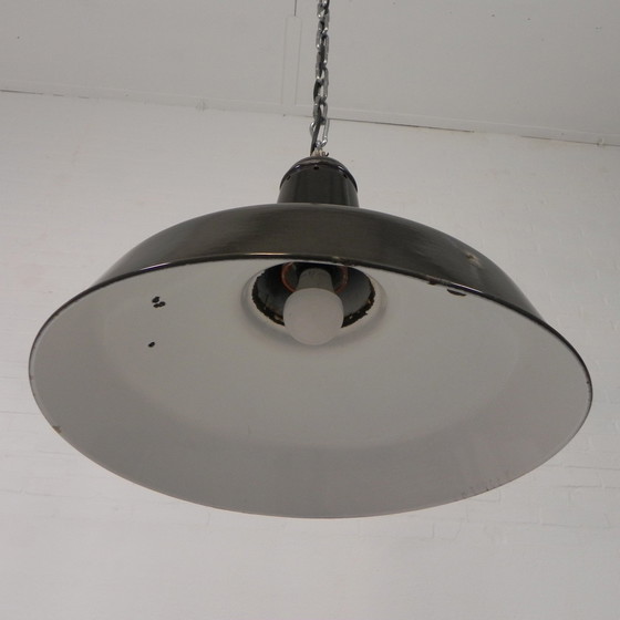 Image 1 of Industrial Pendant Lamp With Enameled Steel Shade