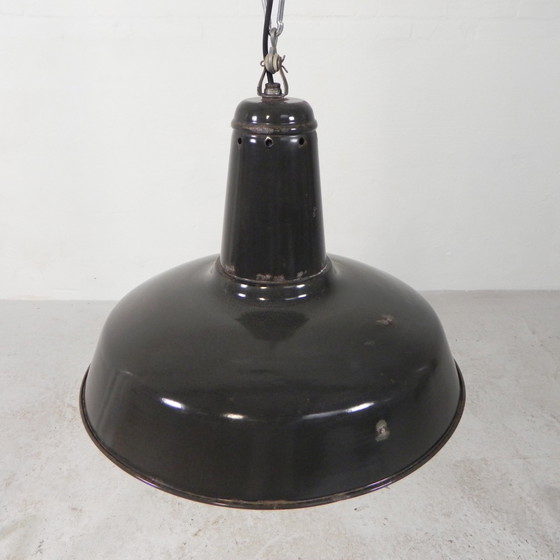 Image 1 of Industrial Pendant Lamp With Enameled Steel Shade