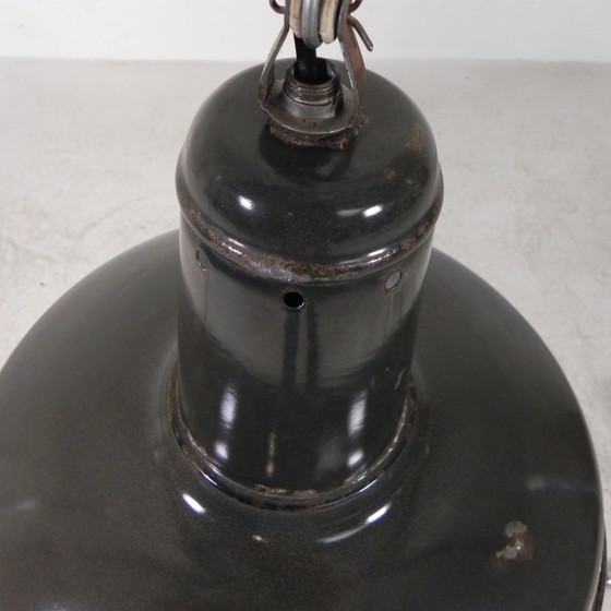 Image 1 of Industrial Pendant Lamp With Enameled Steel Shade